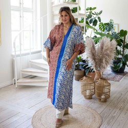 Blue / beige / rust / rosa Catania kaftan OneSize