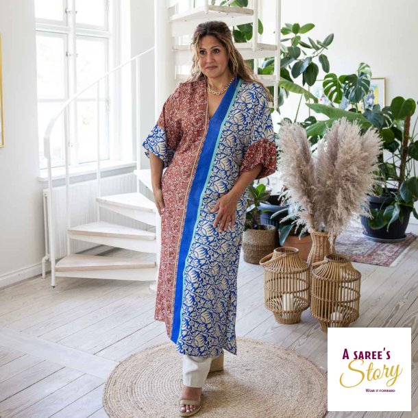 Bl / beige / rust / rosa Catania kaftan str OneSize