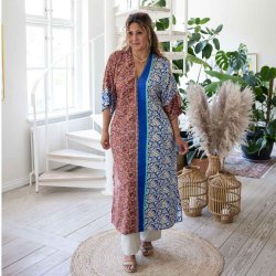 Blue / beige / rust / rosa Catania kaftan OneSize