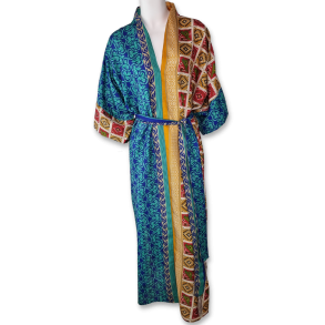 Blue / turquoise / yellow / bordeaux Catania kaftan OneSize 