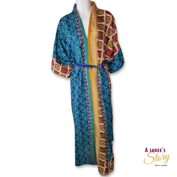 Bl / turkis / gul / bordeaux Catania kaftan str OneSize 