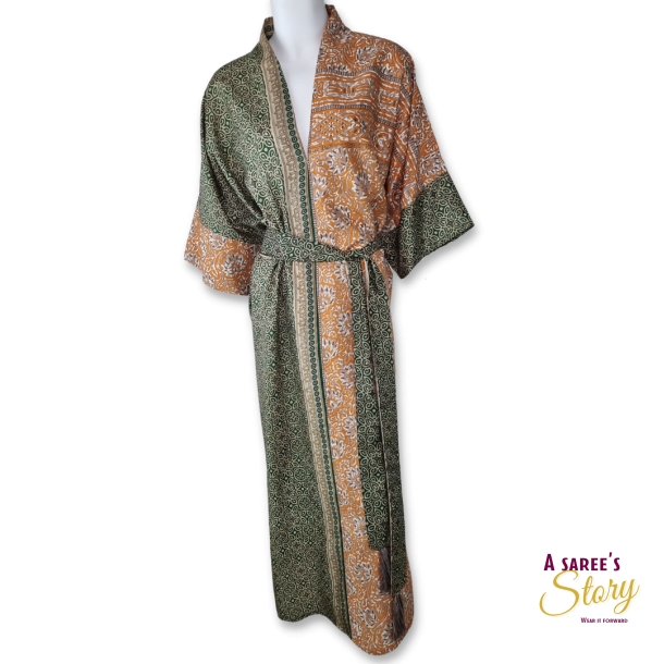 Mrke grn / taupe / orange / beige Catania kaftan str OneSize 