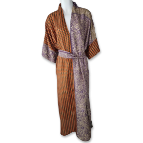 Rust / grey / purple / beige Catania kaftan OneSize 