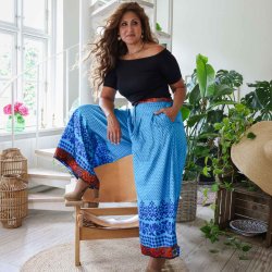 Blue /cobolt blue / rust Cleopatra palazzo size S/M