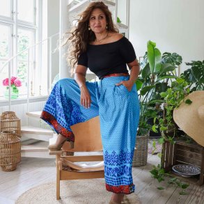 Blue /cobolt blue / rust Cleopatra palazzo size S/M