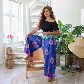 Cobolt blie / peach / mint green Cleopatra palazzo size S/M