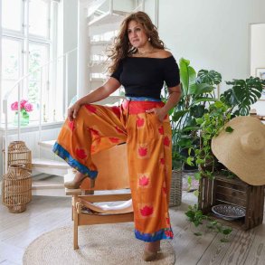 Tangerine / red / blue Cleopatra palazzo size S/M