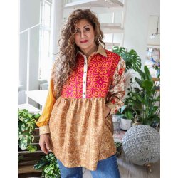 Orange / pink / yellow mixprint Cristina mini dress OneSize 