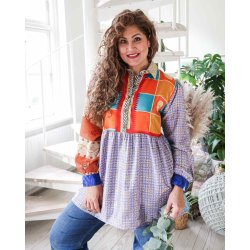 Orange / turquoise multi print Cristina mini dress OneSize