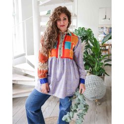 Orange / turquoise multi print Cristina mini dress OneSize