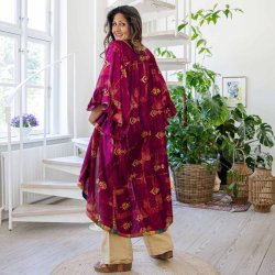 Plum/ yellow / green Doyenne kimono ruffled OneSize