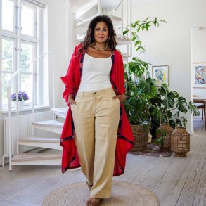 Cerise-red / orange / pink Doyenne kimono ruffled OneSize