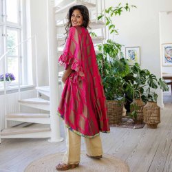 Pink / taupe Doyenne kimono ruffled OneSize