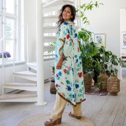 Aqua / red / blue turquoise Doyenne Kimono One Size