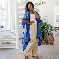 Blue /yellow / orange / green Doyenne Kimono One Size