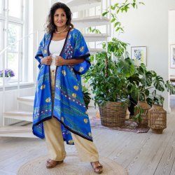 Blue /yellow / orange / green Doyenne Kimono One Size