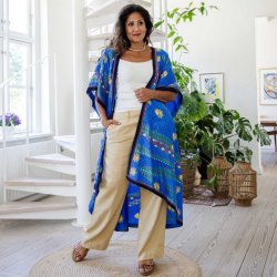 Blue /yellow / orange / green Doyenne Kimono One Size