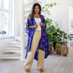 Blue / taupe / green Doyenne Kimono One Size