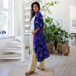 Blue / taupe / green Doyenne Kimono One Size