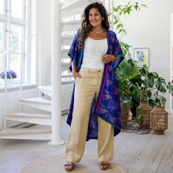 Blue / taupe / green Doyenne Kimono One Size