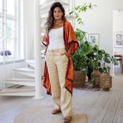 Cayenne / green / brown Doyenne Kimono One Size