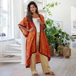 Cayenne / green / brown Doyenne Kimono One Size