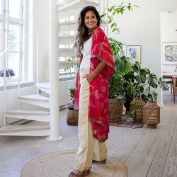 Cerise / taupe Doyenne Kimono One Size