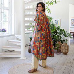 Latte / blue / orange Doyenne Kimono One Size