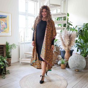 Marine / yellow / brown Doyenne kimono single str OneSize 