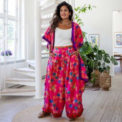 Hot pink / blue / green Cleopatra palazzo size S/M