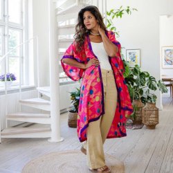 Hot pink / orange / green / blue Doyenne Kimono One Size