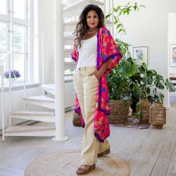 Hot pink / orange / green / blue Doyenne Kimono One Size