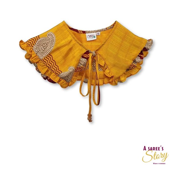 Gul / beige / bordeaux Gloria aftagelig krave 
