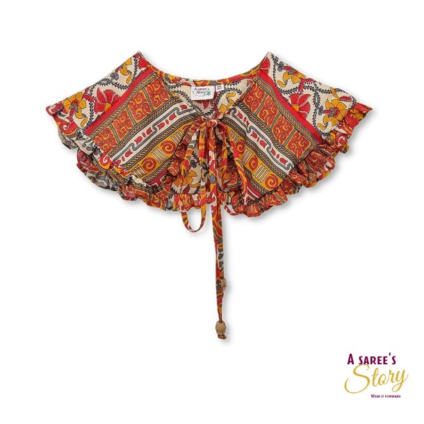 Orange / rd / beige Gloria aftagelige krave 