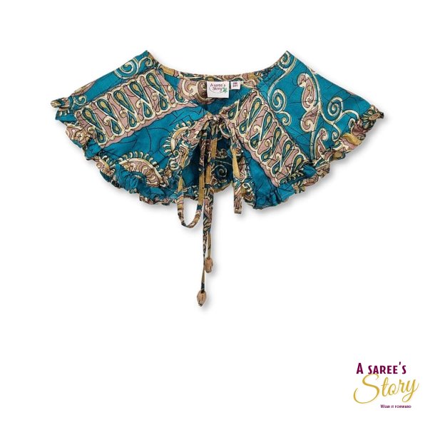 Turkisgrn / beige / taupe Gloria aftagelige krave 