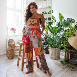 Multicolor Helga overalls Size S/M 