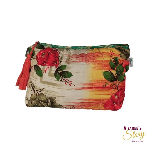 Liz kosmetik clutch orange/beige/rd/grn