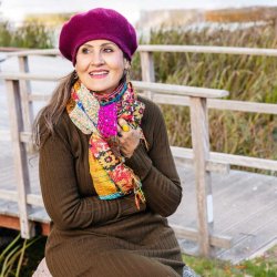 Multicolor Monica kantha scarf size 1x2 mtr