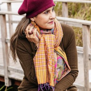 Multicolor Monica kantha scarf size 1x2 mtr