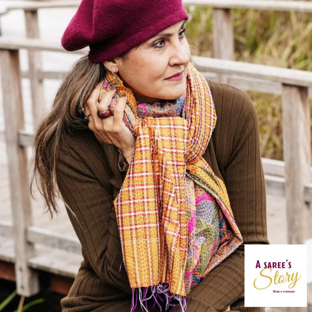 Multicolor Monica kantha scarf size 1x2 mtr