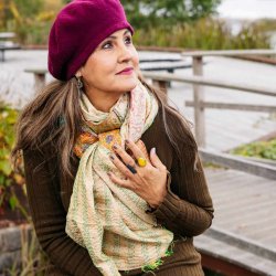 Multicolor Monica kantha scarf size 1x2 mtr