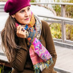 Multicolor Monica kantha scarf size 1x2 mtr