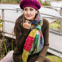 Multicolor Monica kantha scarf size 1x2 mtr