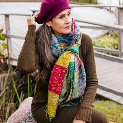 Multicolor Monica kantha scarf size 1x2 mtr