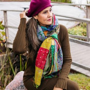 Multicolor Monica kantha scarf size 1x2 mtr