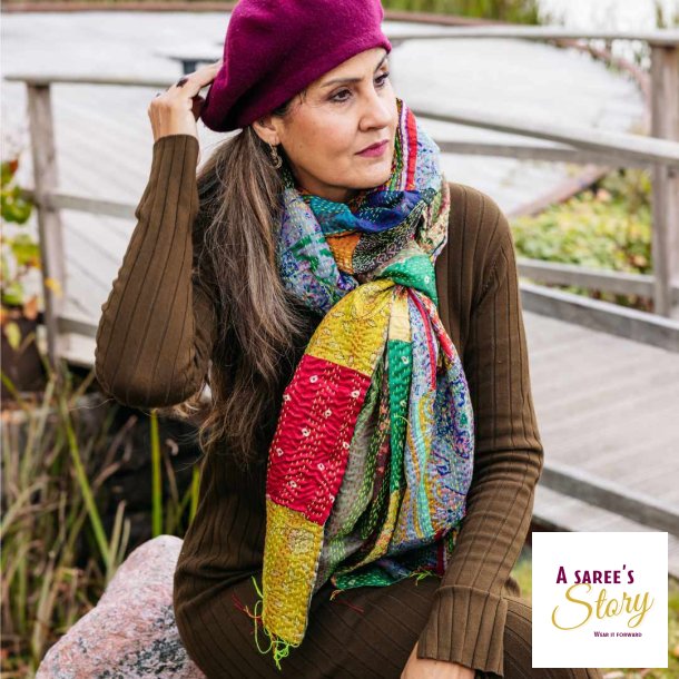 Multicolor Monica kantha scarf size 1x2 mtr