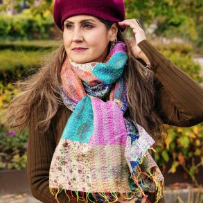 Multicolor Monica kantha scarf size 1x2 mtr