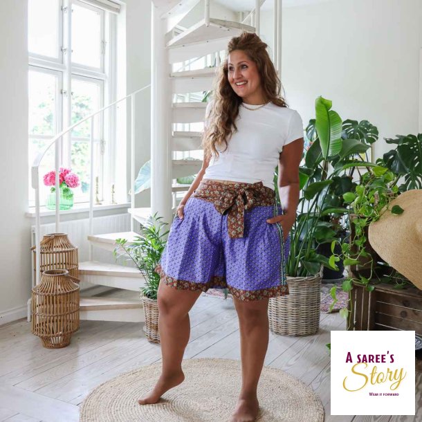 Lilla / brun / grn Paola shorts str L/XL 