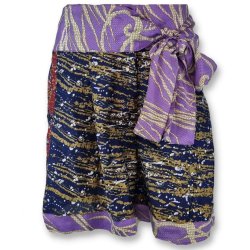 Marineblue / gold / purple Paola shorts size L/XL