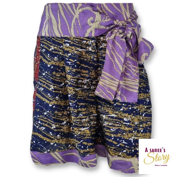 Marineblue / golden yellow / purple Paola shorts size L/XL